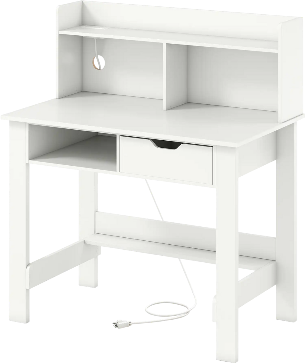 Home Office Computer Desk with Storage Shelves and Drawer Ideal for Working and Studying