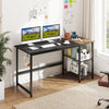 59 Inch Home Office Computer Desk with Removable Storage Shelves-Black - Gallery View 1 of 10