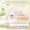 House-shaped full size daybed in white with twin size trundle, featuring solid wood structure and embedded surface for.