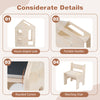 House-shaped wooden kids table and chair set with portable handles, rounded corners, and chalkboard for multifunctional.