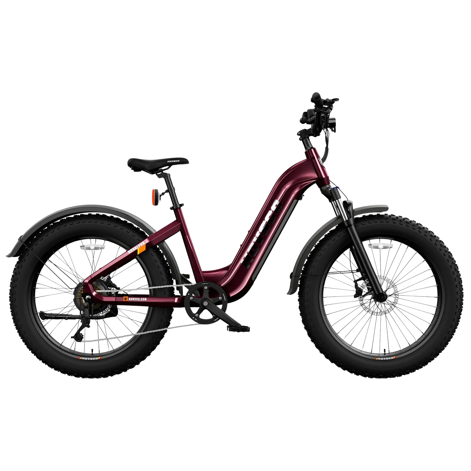 Hovsco HovAlpha Step Thru Fat Tire Electric Bicycle 7 Speed 26