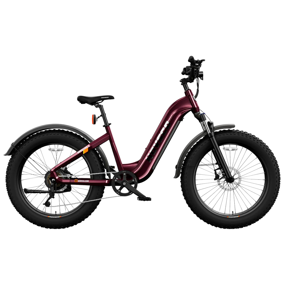 Hovsco HovAlpha Step Thru Fat Tire Electric Bicycle 7 Speed 26" 750W Motor 28 MPH 80 Mile Range 48V 20Ah Lithium Battery New