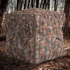 360-degree camouflage hunting blind with one-way see-through panels, designed for 2-3 hunters, ideal for outdoor.