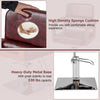 Hydraulic barber chair with high-density sponge cushion and heavy-duty metal base, supporting up to 330 lbs for salon.