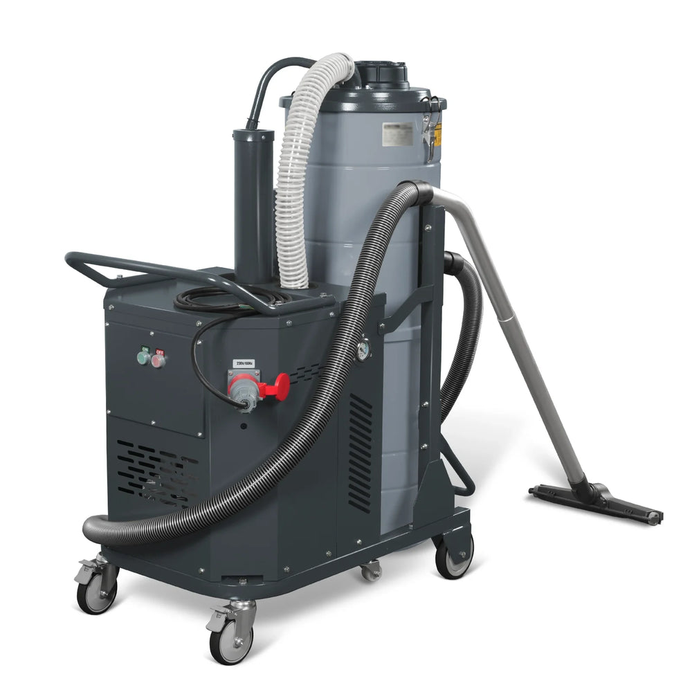 Industrial Wet/Dry Vacuum Cleaner with HEPA Filter Continuous Duty 8.6 HP 364 CFM 26.4 Gallon - 230V 3Phase,  IVB230