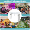 Portable 4-foot folding table with large sink, ideal for parties, picnics, camping, and weddings.
