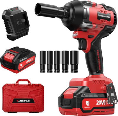 Arccaptain Impact Wrench 20V Brushless Cordless with Socket Set New