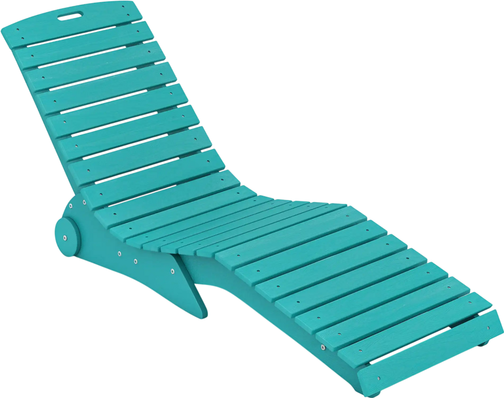 Turquoise in-pool lounge chair with ergonomic design, waterproof HDPE, and 450 lbs weight capacity for baja shelves.