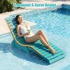 Ergonomic turquoise in-pool lounge chair with anti-floating design, perfect for relaxing in shallow waters.