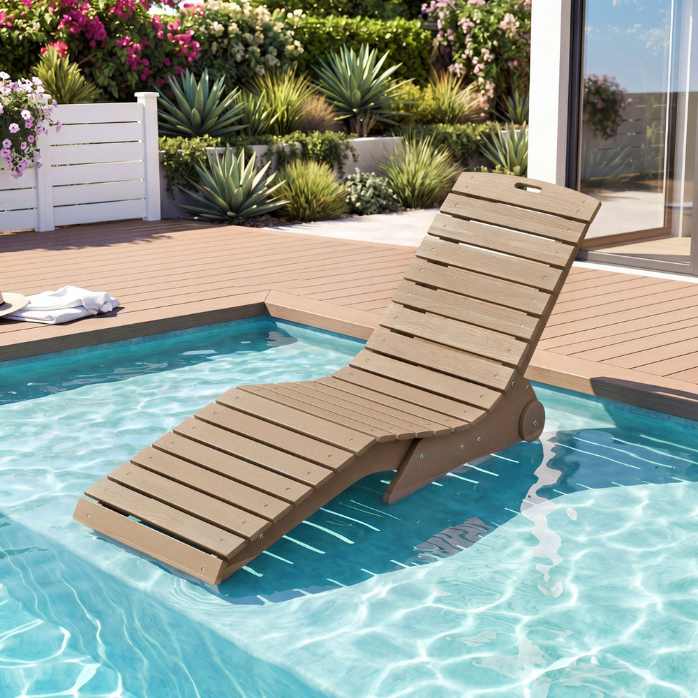 In-Pool Lounge Chair with Weighted Anti-Floating Design 450 LBS for Baja Shelf-Brown - Gallery View 1 of 9