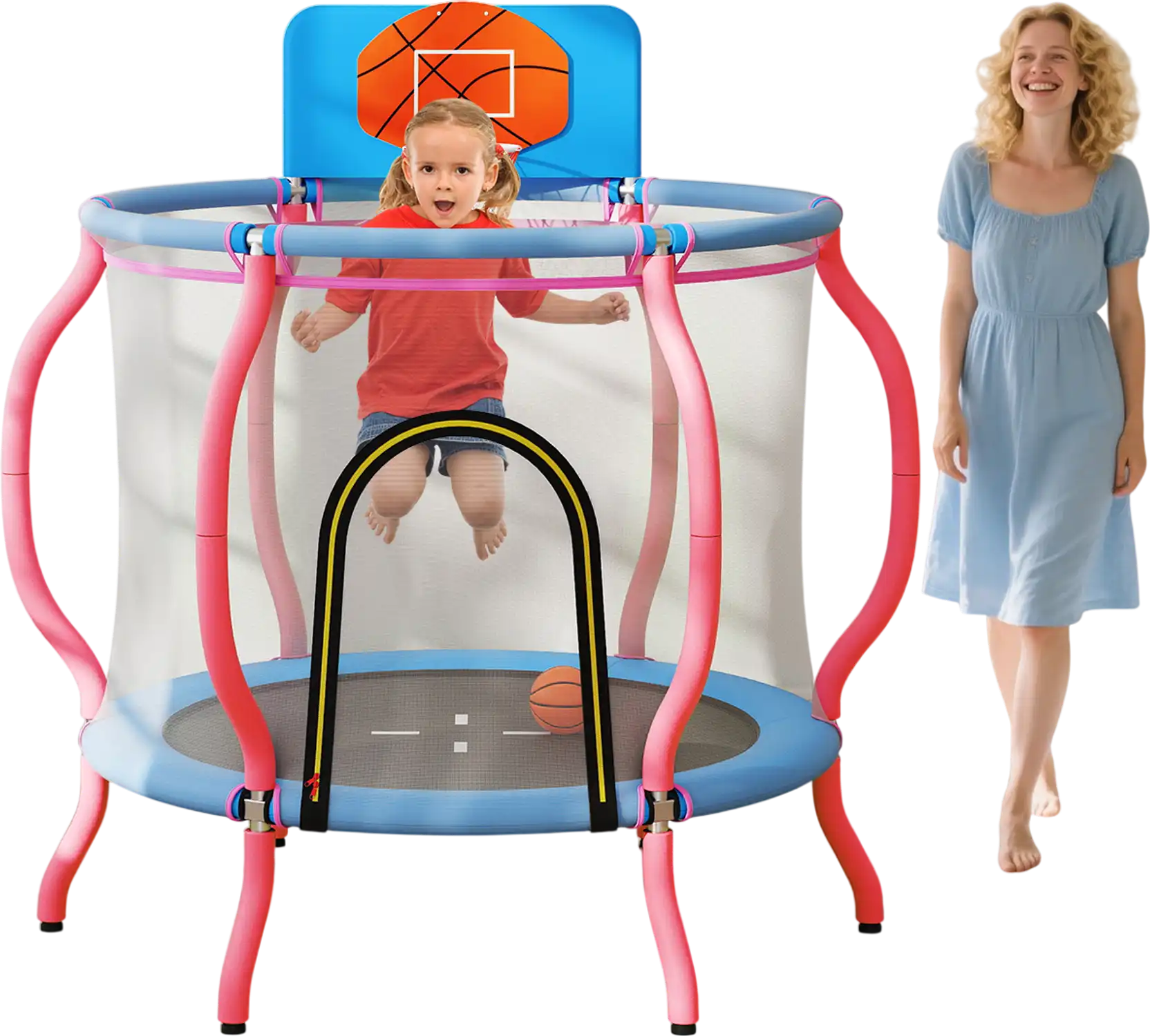 Costway Kids Indoor/Outdoor Pumpkin Trampoline Pink 317985264 New