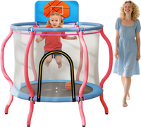 Kids trampoline with pink frame, 48