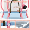 Kids trampoline with a pink galvanized metal frame, 48" jumping surface, and safety mesh, perfect for indoor and.