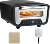Indoor electric pizza oven with dual heating zones, 850℉ max temperature, and 8 presets for cooking 12-inch pizzas.