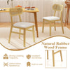 Mid-century dining chairs set of 2 with natural rubber wood frame and breathable rattan backrest for modern interiors.
