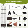 Indoor outdoor raised garden bed with trellis, black, features wheels and self-drainage for healthy plant growth.