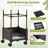Indoor outdoor raised garden bed with trellis, self-drainage, and wheels for easy mobility and healthy plant growth.