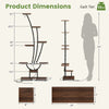 Indoor plant stand with 8 tiers and grow lights, designed for displaying plants and decor in living spaces.