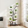 Indoor plant stand with 8 tiers and grow lights, ideal for displaying potted plants in living rooms or balconies.