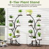 8-tier metal plant stand with grow lights, ideal for indoor plants and space-saving display in living rooms or.