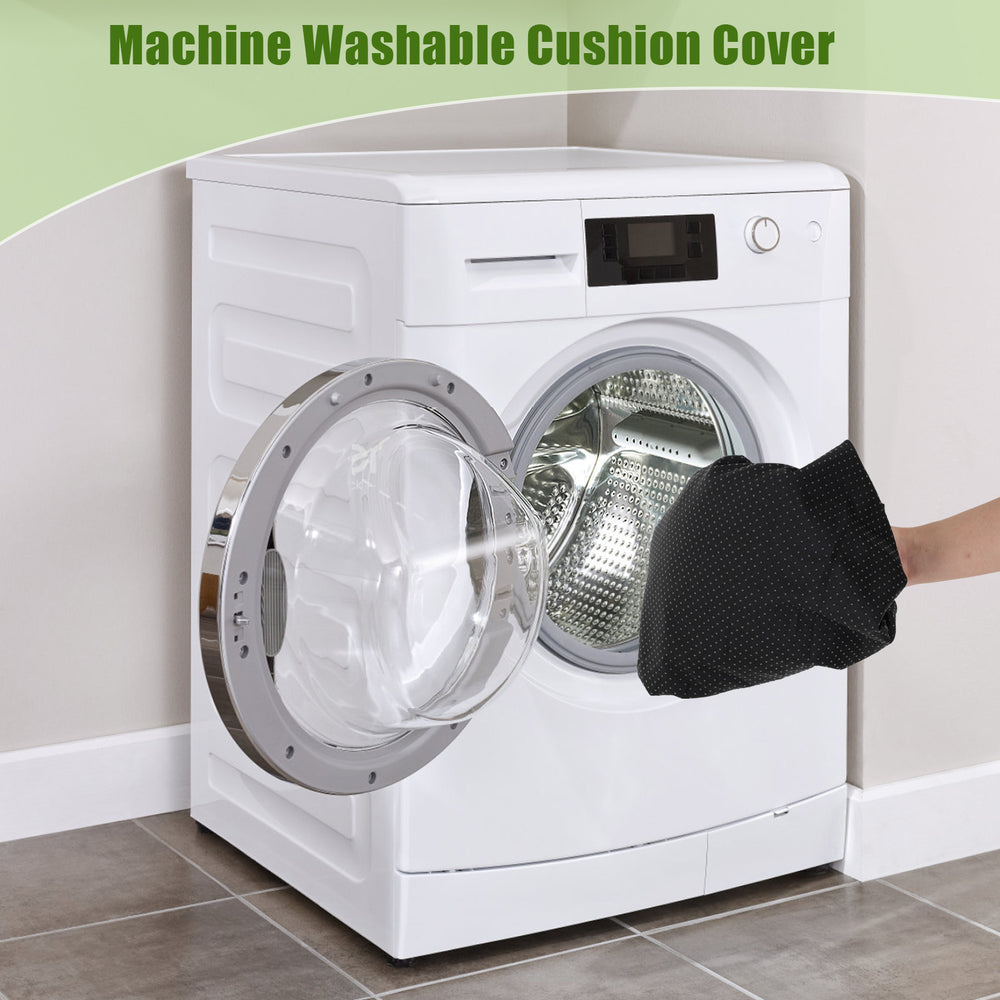 Indoor outdoor sleeping mat with machine washable cover, featuring high-density foam for comfort and portability.