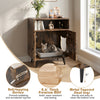 Industrial cat litter box enclosure in brown with spacious storage, anti-toppling device, and metal tapered legs for.