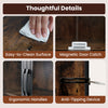 Close-up of the Industrial Coffee Bar Cabinet features, highlighting easy-to-clean surface and ergonomic handles.