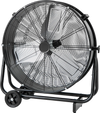 Industrial drum fan featuring 2 wheels, powerful airflow up to 23 ft/s, and sturdy construction for reliable.