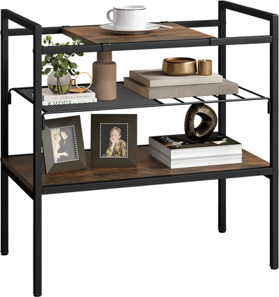 Costway Industrial Entryway Side Table with Removable Panel Mesh Shelf 62179483 New