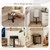 Industrial sofa end table with metal frame, versatile for use as a side table, kitchen shelf, or turntable stand.