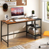 55-inch modern industrial style desk featuring a brown split tabletop, perfect for enhancing your study or workspace.