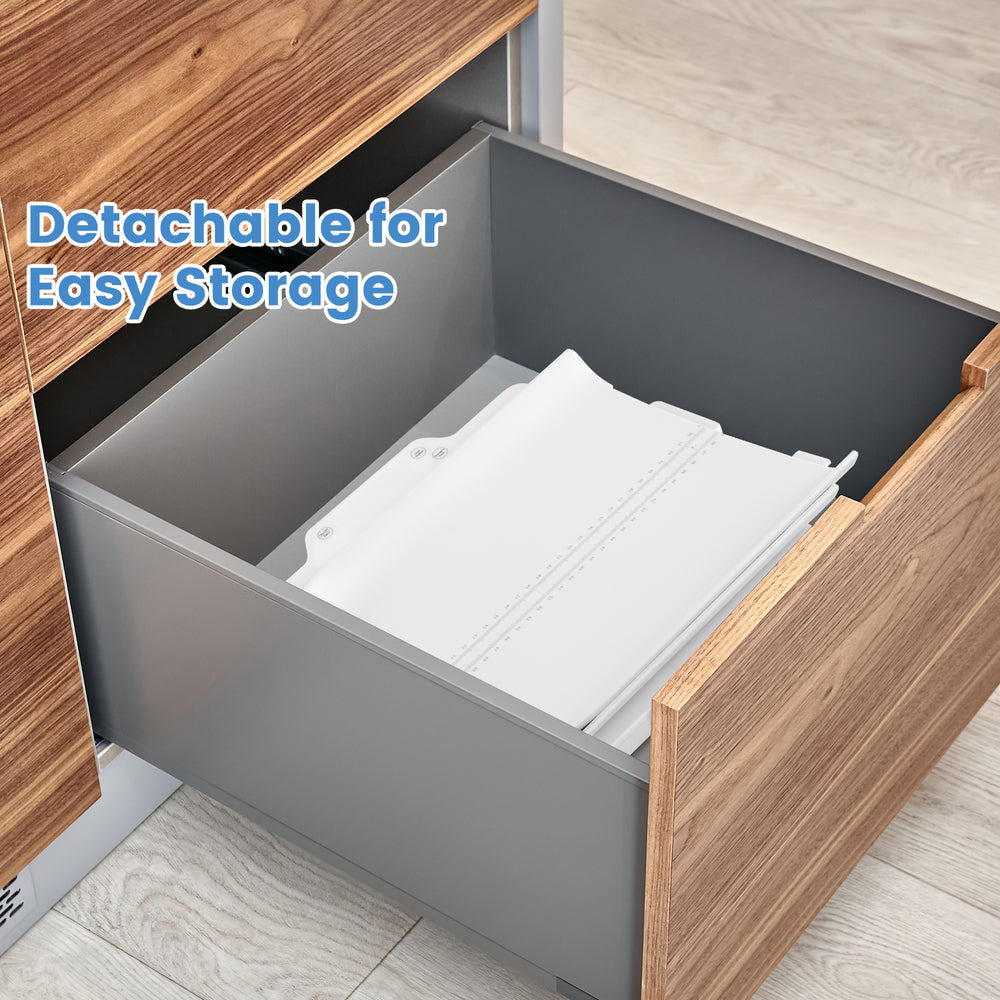 Detachable tray of the infant scale for easy storage, featuring a sleek design and convenient organization.