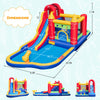 9-in-1 inflatable bounce castle with water slide, splash pool, and ball pit, ideal for wet and dry fun for kids.