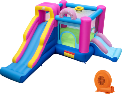 Costway Inflatable Bounce House Slides Basketball Hoop w/ 750W Blower 40103860 New