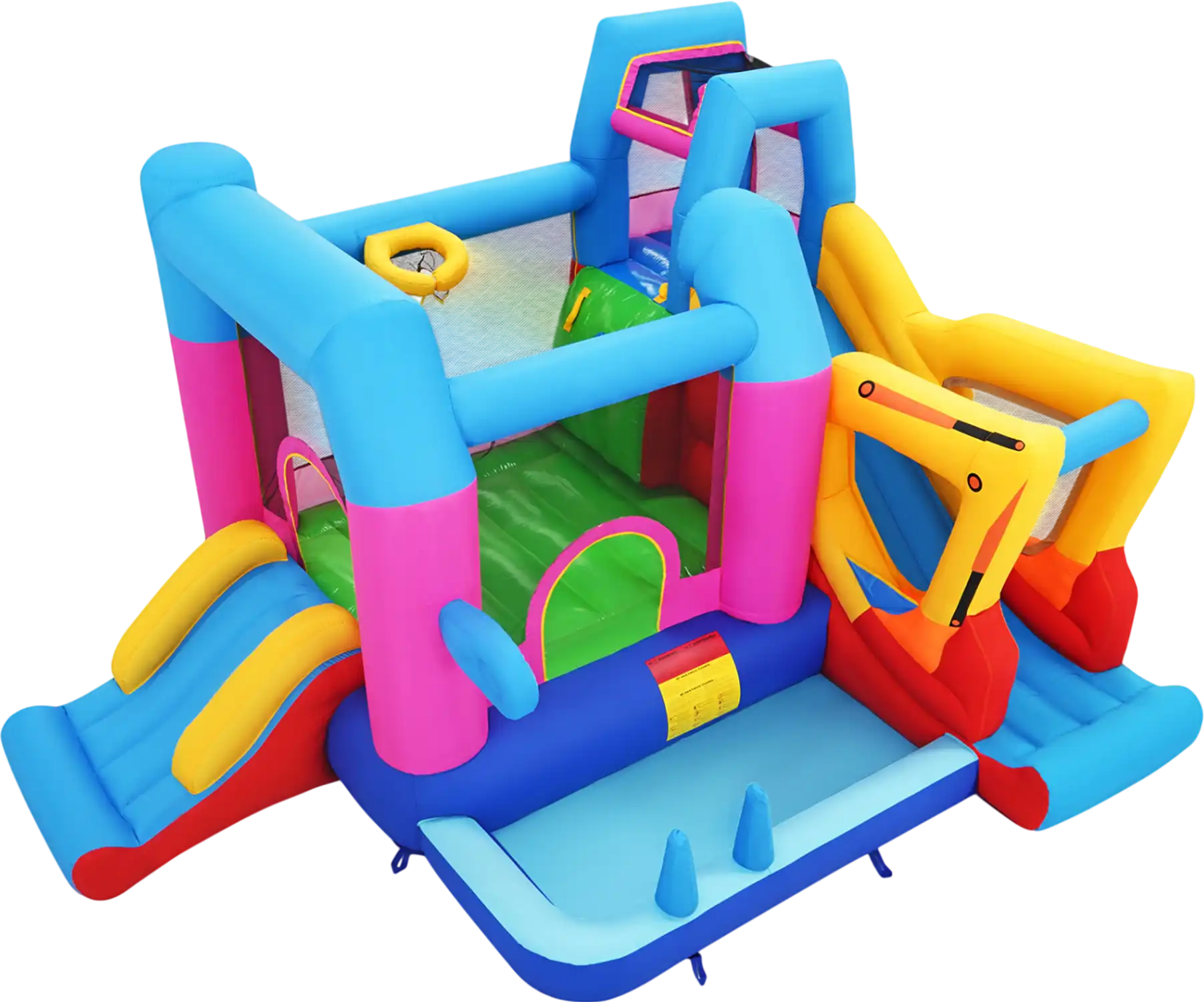 Costway Excavator Themed 8-in-1 Inflatable Bounce House Kids Bouncer 36027832 New