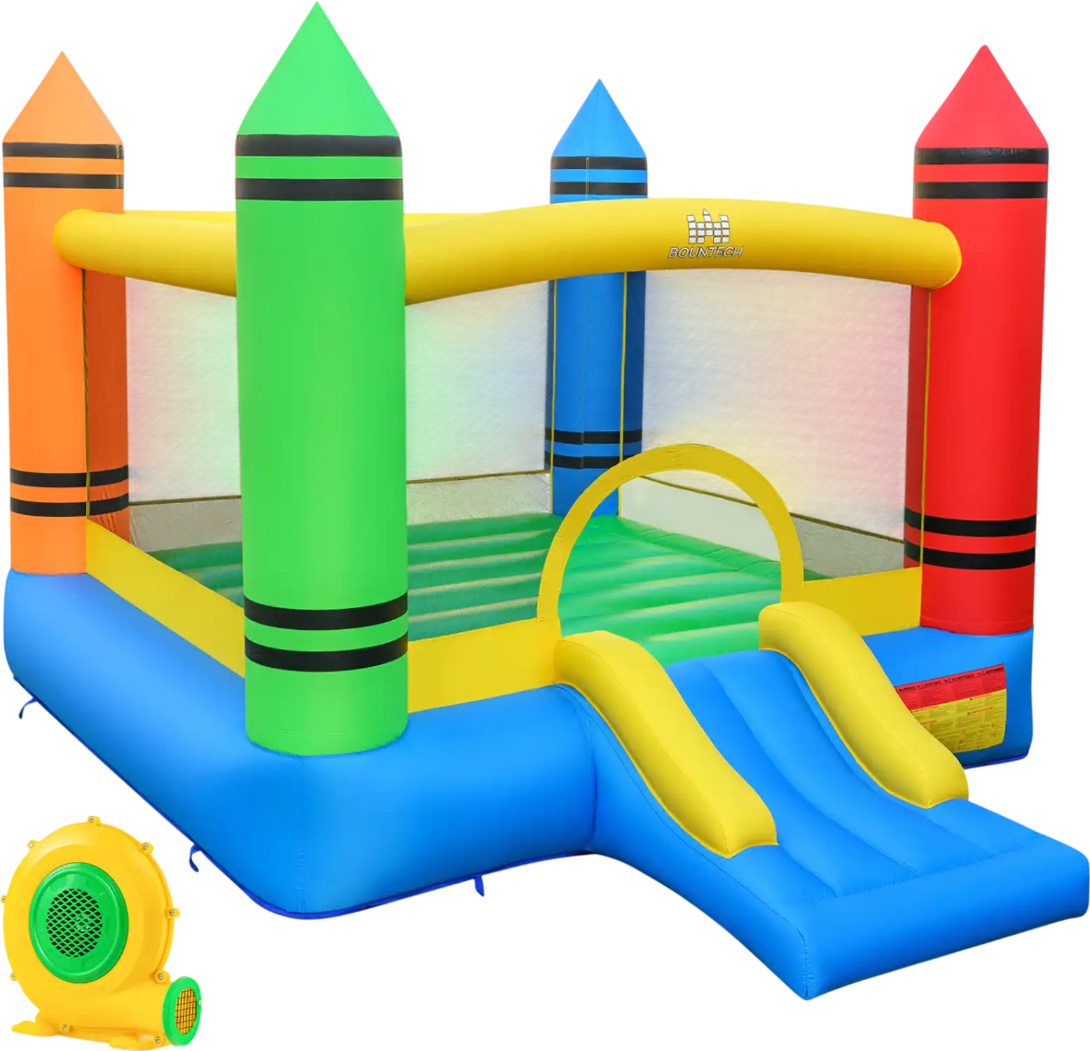 Costway 2-in-1 Crayon Themed Inflatable Bounce House w/ 550W Blower 98656848 New