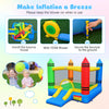 Crayon-themed inflatable bounce house with slide, made of durable 420D Oxford cloth, ideal for kids' parties and.