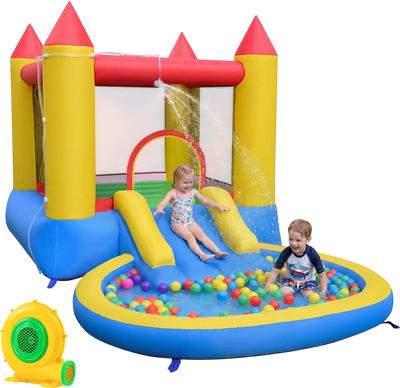 Costway Inflatable Bounce House Water Slide w/ 370W Blower 76337038 New