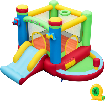 Costway Kids Music-Themed Inflatable Bounce House Castle w/ 550 Blower 22525849 New
