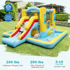 Colorful inflatable bounce house with slide and tunnel, made of durable oxford fabric, ideal for kids aged 3-10 years.