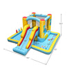 Inflatable Bounce House 7-in-1 with slide and tunnel, made of durable oxford fabric, perfect for kids' outdoor fun.