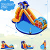 Inflatable bouncy house with slide and splash pool, made of puncture-resistant oxford material, ideal for outdoor fun.