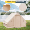 Inflatable camping tent for 4-6 people in beige, featuring waterproof PVC tarp and UPF50+ sun protection for outdoor.