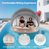 Inflatable canopy island tanning pool lounger float with retractable canopy and three inflatable pillows for ultimate.
