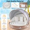 Inflatable Canopy Island Tanning Pool Lounger Float with SPF 50+ protection, ergonomic design, and 440 lbs capacity for.