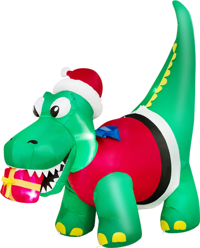 Costway 6' Inflatable Christmas Dinosaur Yard Decoration LED Lights 69178345 New