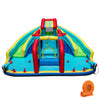 Inflatable Double Water Slide Park featuring slides, obstacle course, and 750W blower for year-round fun.