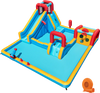 Inflatable Double Water Slide Park 9-in-1 Giant Bounce House 750W Blower Included