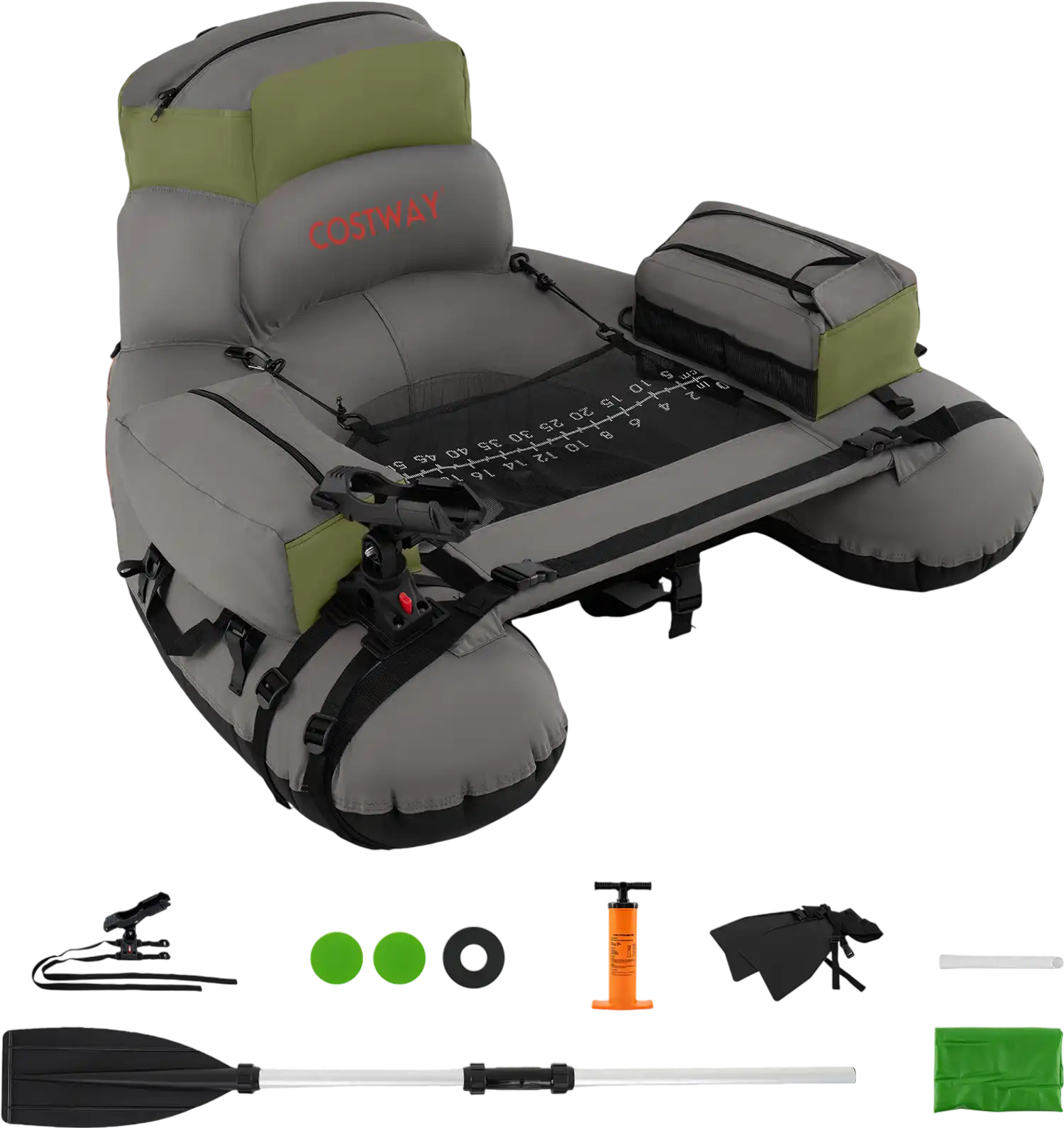Costway Inflatable Fishing Float Tube w/ Shoulder Straps Storage Angling 37292849 New