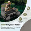 Inflatable fishing float tube in green, made of 600D polyester with storage bags and adjustable shoulder straps for.